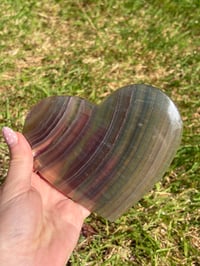 Image 5 of Banded Fluorite Heart on Stand #1