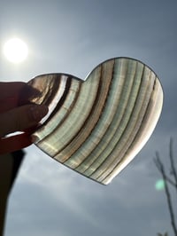 Image 6 of Banded Fluorite Heart on Stand #1