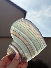 Image 7 of Banded Fluorite Heart on Stand #1