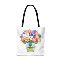 Image 6 of Mother's Day Floral Tote Bag – Bouquet in Vase with "Happy Mother's Day" Card