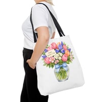 Image 7 of Mother's Day Floral Tote Bag – Bouquet in Vase with "Happy Mother's Day" Card