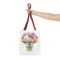 Image 9 of Mother's Day Floral Tote Bag – Bouquet in Vase with "Happy Mother's Day" Card
