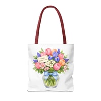 Image 10 of Mother's Day Floral Tote Bag – Bouquet in Vase with "Happy Mother's Day" Card