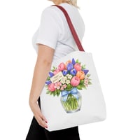 Image 11 of Mother's Day Floral Tote Bag – Bouquet in Vase with "Happy Mother's Day" Card