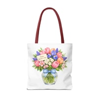 Image 12 of Mother's Day Floral Tote Bag – Bouquet in Vase with "Happy Mother's Day" Card