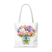 Image 18 of Mother's Day Floral Tote Bag – Bouquet in Vase with "Happy Mother's Day" Card