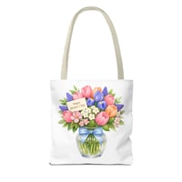 Image 20 of Mother's Day Floral Tote Bag – Bouquet in Vase with "Happy Mother's Day" Card