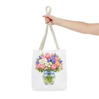 Image 21 of Mother's Day Floral Tote Bag – Bouquet in Vase with "Happy Mother's Day" Card