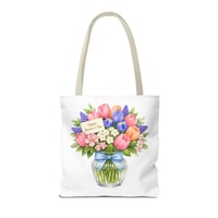 Image 22 of Mother's Day Floral Tote Bag – Bouquet in Vase with "Happy Mother's Day" Card