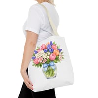 Image 23 of Mother's Day Floral Tote Bag – Bouquet in Vase with "Happy Mother's Day" Card
