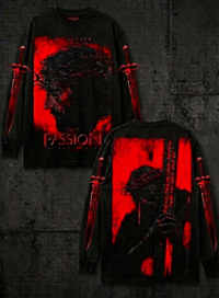 Image 1 of The Passion Of The Christ Custom Shirt - Vintage Style Graphic Long Sleeve Tee