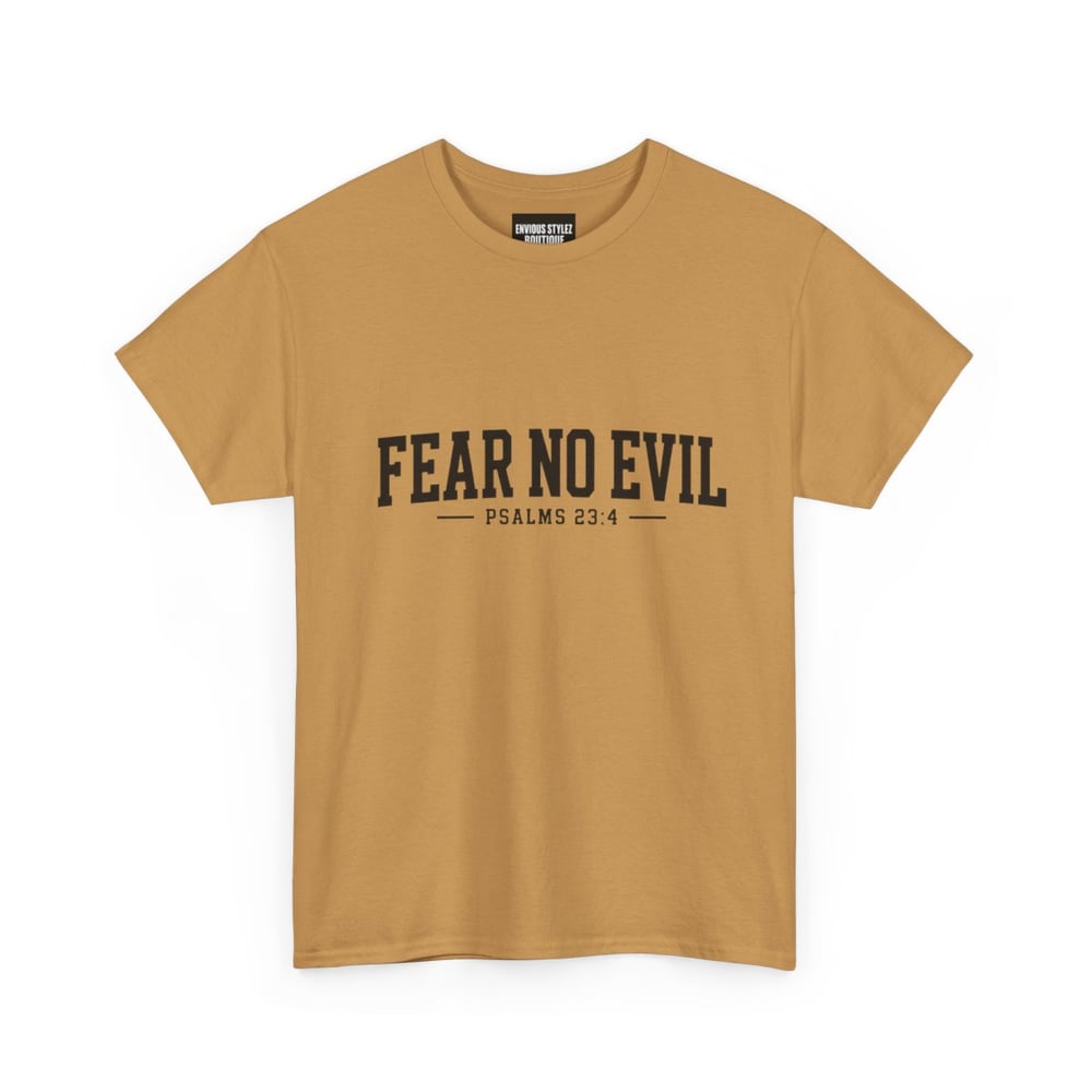 Image of Faith Graphic Tee — “Fear No Evil” Psalms 23:4 Christian T‑Shirt
