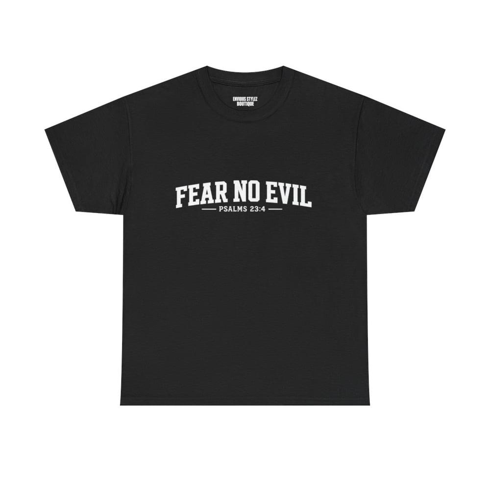 Image of T-Shirt — "Fear No Evil" Psalm 23 White Minimalist Faith Tee