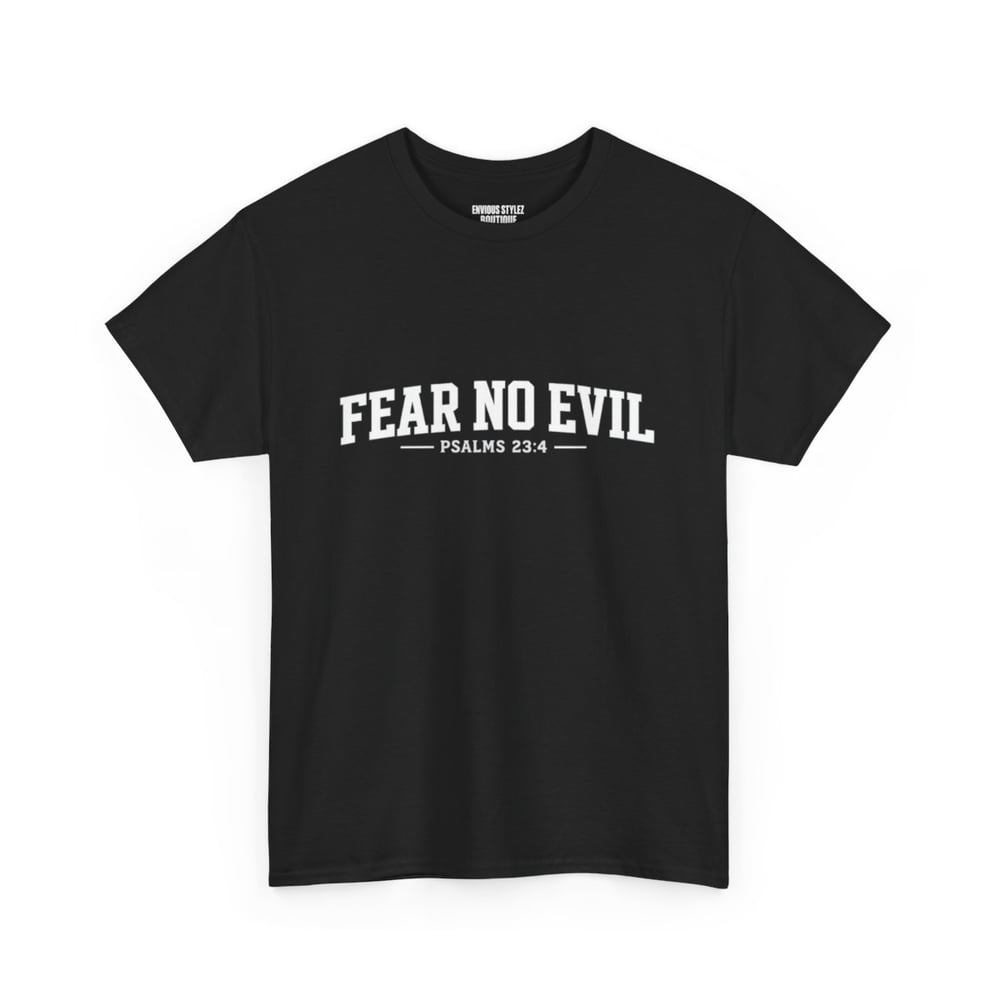Image of T-Shirt — "Fear No Evil" Psalm 23 White Minimalist Faith Tee
