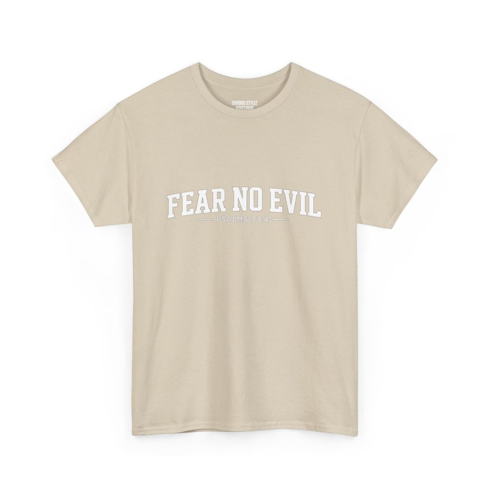 Image of T-Shirt — "Fear No Evil" Psalm 23 White Minimalist Faith Tee