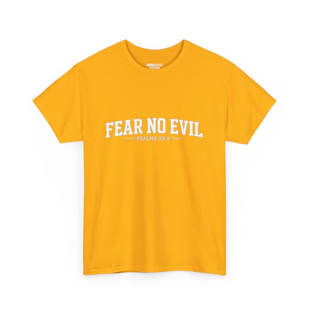Image of T-Shirt — "Fear No Evil" Psalm 23 White Minimalist Faith Tee