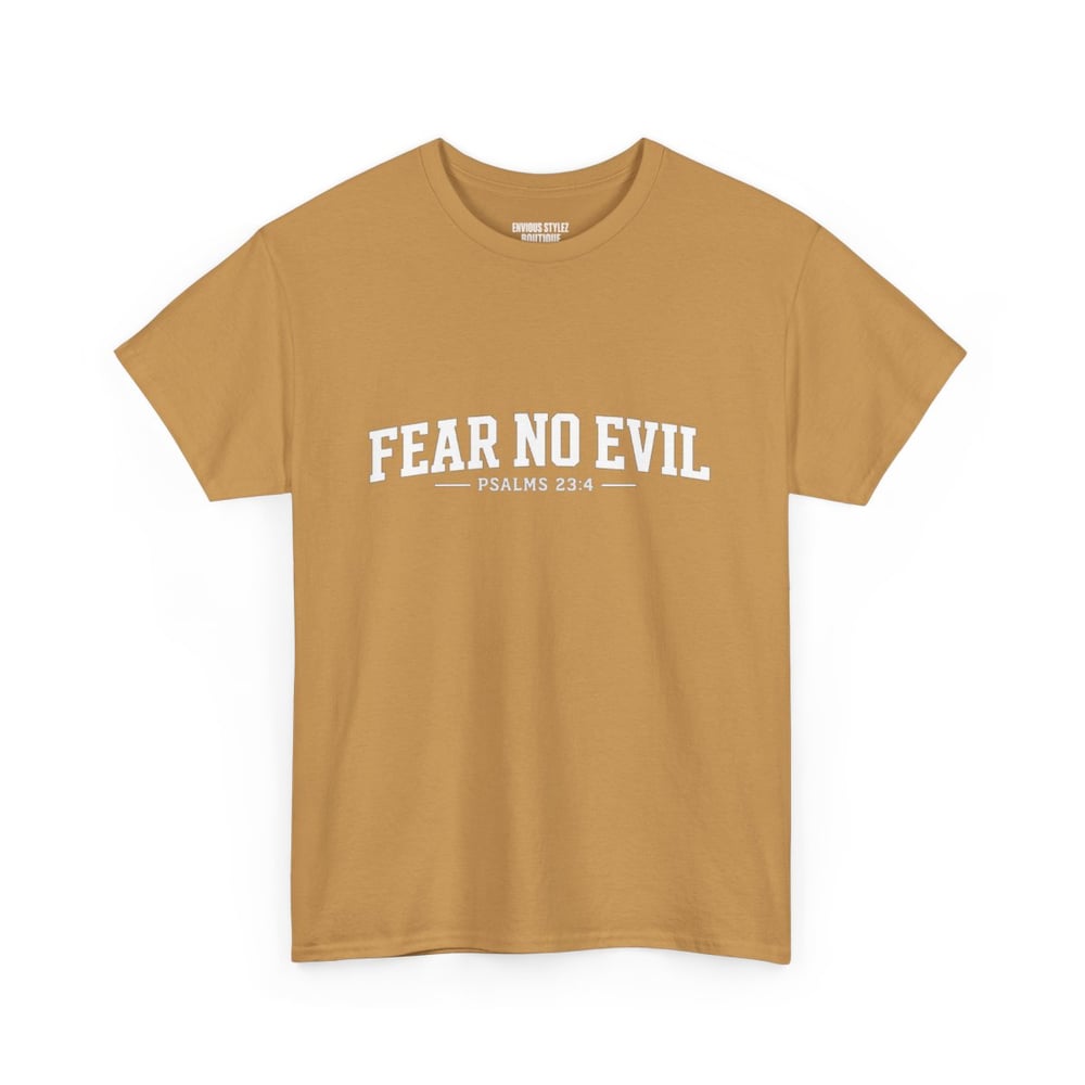 Image of T-Shirt — "Fear No Evil" Psalm 23 White Minimalist Faith Tee