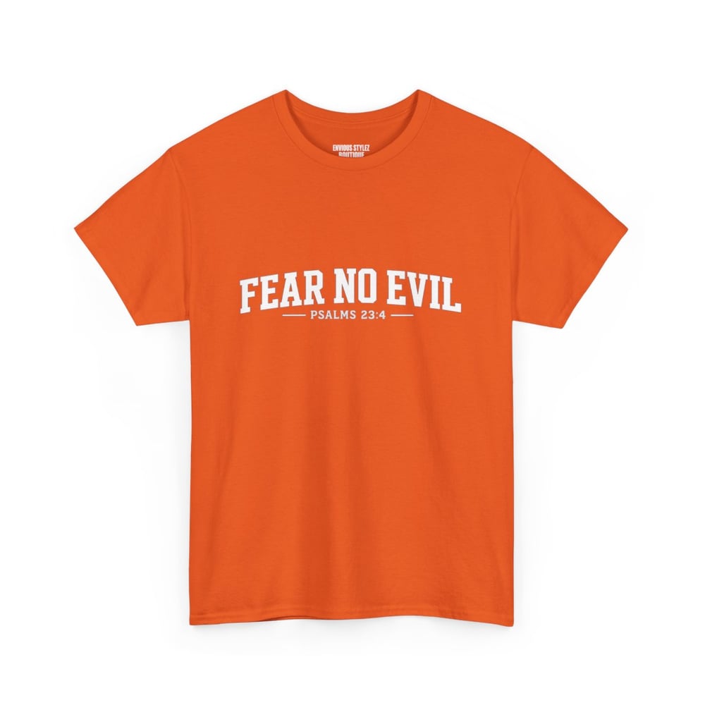Image of T-Shirt — "Fear No Evil" Psalm 23 White Minimalist Faith Tee