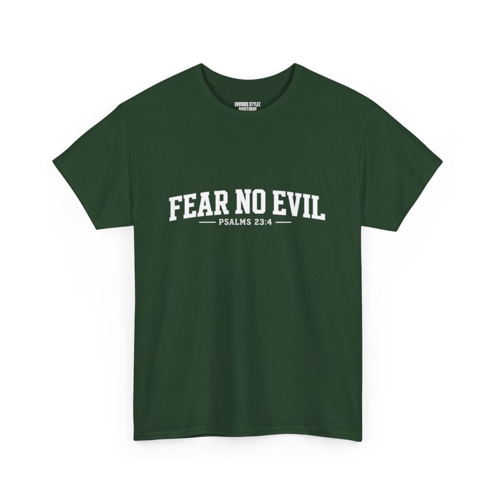 Image of T-Shirt — "Fear No Evil" Psalm 23 White Minimalist Faith Tee