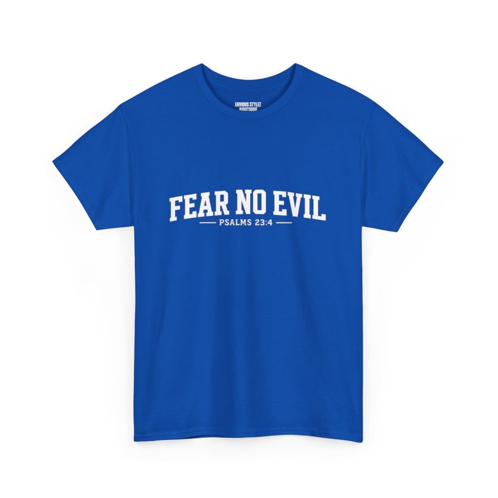 Image of T-Shirt — "Fear No Evil" Psalm 23 White Minimalist Faith Tee