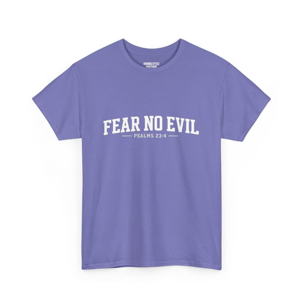 Image of T-Shirt — "Fear No Evil" Psalm 23 White Minimalist Faith Tee