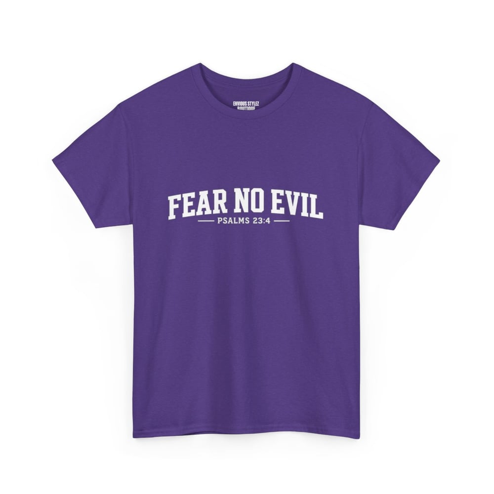 Image of T-Shirt — "Fear No Evil" Psalm 23 White Minimalist Faith Tee