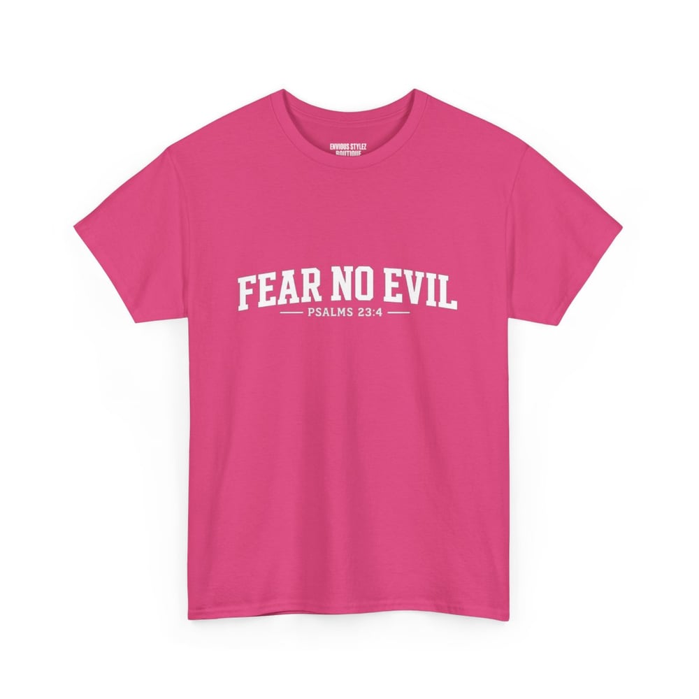 Image of T-Shirt — "Fear No Evil" Psalm 23 White Minimalist Faith Tee