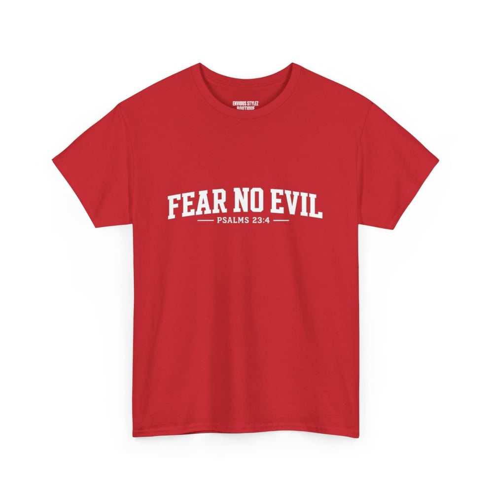 Image of T-Shirt — "Fear No Evil" Psalm 23 White Minimalist Faith Tee