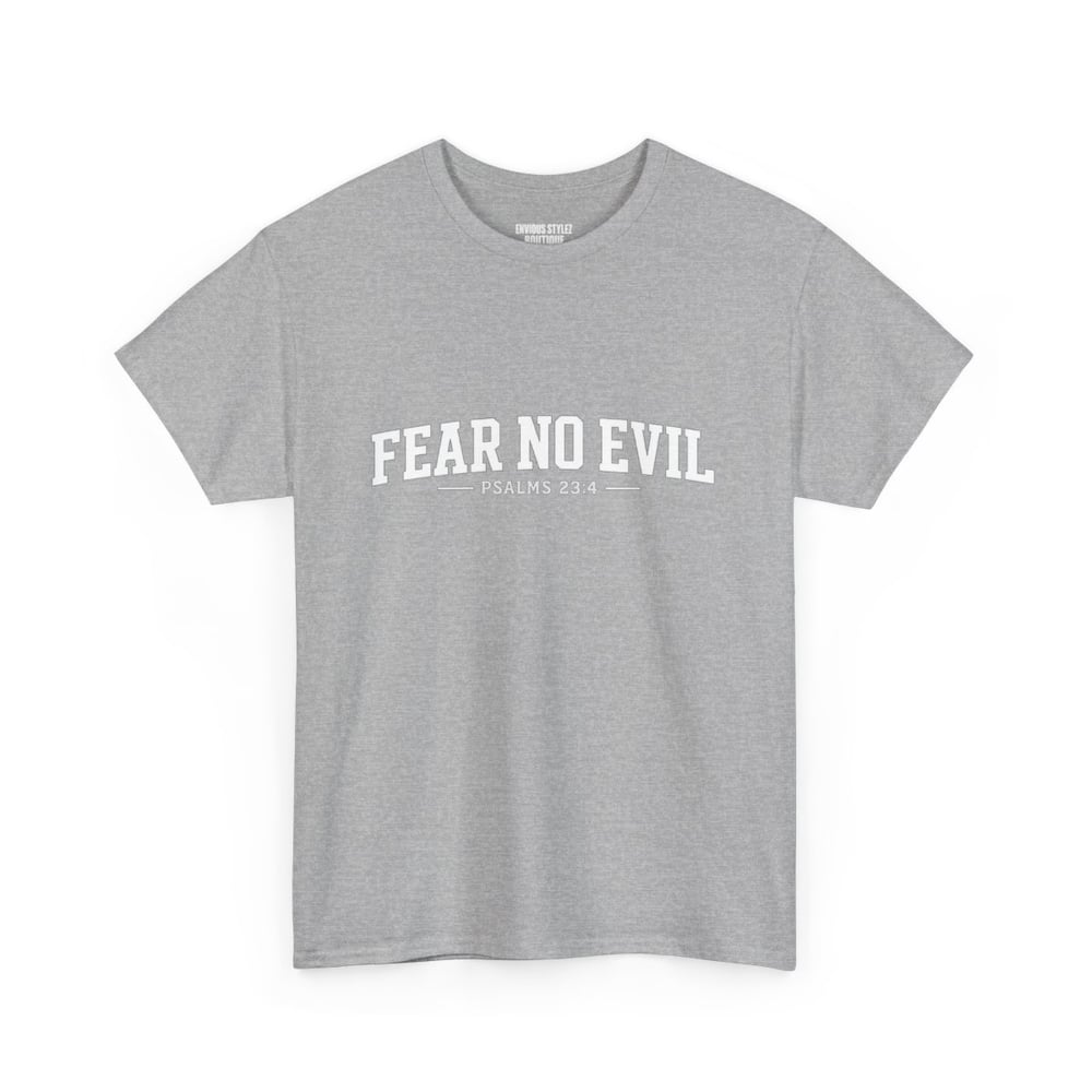 Image of T-Shirt — "Fear No Evil" Psalm 23 White Minimalist Faith Tee