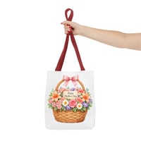 Image 5 of Mother's Day Floral Basket Tote Bag - "Happy Mother's Day" Gift Tote
