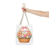 Image 9 of Mother's Day Floral Basket Tote Bag - "Happy Mother's Day" Gift Tote