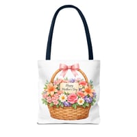 Image 10 of Mother's Day Floral Basket Tote Bag - "Happy Mother's Day" Gift Tote