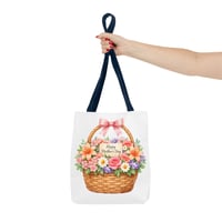 Image 11 of Mother's Day Floral Basket Tote Bag - "Happy Mother's Day" Gift Tote