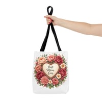 Image 3 of Best Mom Ever Floral Tote Bag — Mother's Day Gift Canvas Shopper