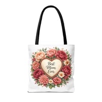 Image 4 of Best Mom Ever Floral Tote Bag — Mother's Day Gift Canvas Shopper