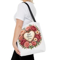 Image 5 of Best Mom Ever Floral Tote Bag — Mother's Day Gift Canvas Shopper