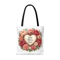 Image 6 of Best Mom Ever Floral Tote Bag — Mother's Day Gift Canvas Shopper