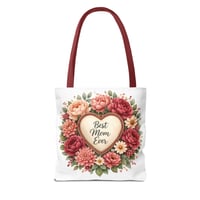 Image 8 of Best Mom Ever Floral Tote Bag — Mother's Day Gift Canvas Shopper