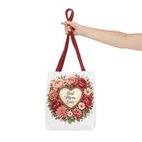 Image 9 of Best Mom Ever Floral Tote Bag — Mother's Day Gift Canvas Shopper