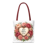 Image 10 of Best Mom Ever Floral Tote Bag — Mother's Day Gift Canvas Shopper