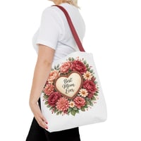 Image 11 of Best Mom Ever Floral Tote Bag — Mother's Day Gift Canvas Shopper