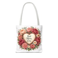 Image 14 of Best Mom Ever Floral Tote Bag — Mother's Day Gift Canvas Shopper