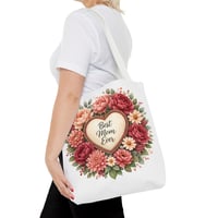 Image 17 of Best Mom Ever Floral Tote Bag — Mother's Day Gift Canvas Shopper