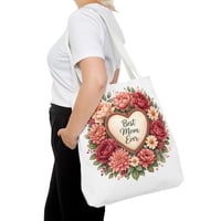Image 19 of Best Mom Ever Floral Tote Bag — Mother's Day Gift Canvas Shopper