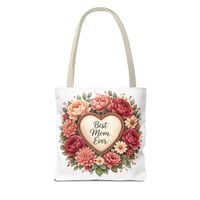 Image 20 of Best Mom Ever Floral Tote Bag — Mother's Day Gift Canvas Shopper