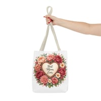 Image 21 of Best Mom Ever Floral Tote Bag — Mother's Day Gift Canvas Shopper