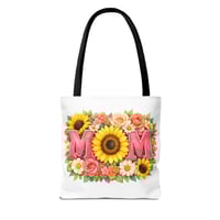 Image 2 of Mom Floral Sunflower Tote Bag – Mother’s Day Gift, Floral MOM Canvas Tote