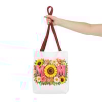 Image 5 of Mom Floral Sunflower Tote Bag – Mother’s Day Gift, Floral MOM Canvas Tote