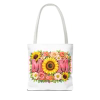 Image 6 of Mom Floral Sunflower Tote Bag – Mother’s Day Gift, Floral MOM Canvas Tote