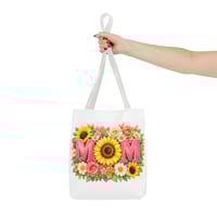 Image 7 of Mom Floral Sunflower Tote Bag – Mother’s Day Gift, Floral MOM Canvas Tote